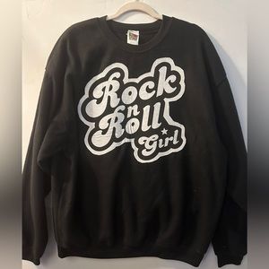 ROCK N ROLL GIRL Rocker Upcycled sweatshirt XXL